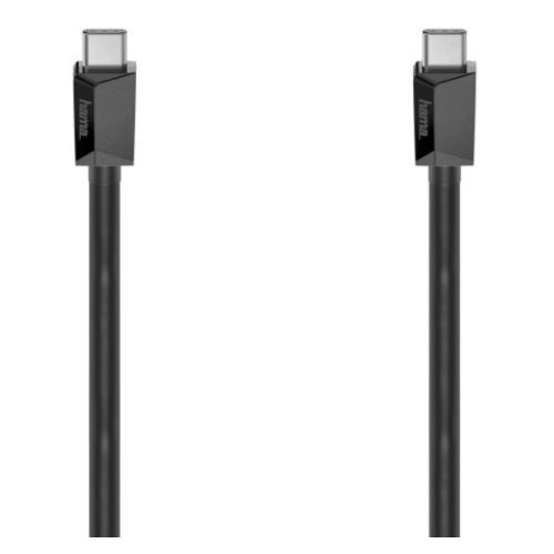 Hama USB-C Cable 2m - 100W PD, 10Gbps, Double-Shielded, Black Hama USB-C Cable 2m - 100W PD, 10Gbps, Double-Shielded, Black